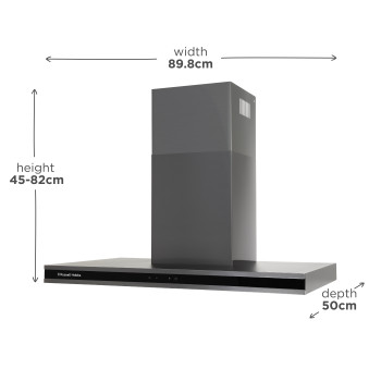 Russell Hobbs Midnight RHGCH903DS 90cm T-Shaped Chimney Cooker Hood image 1