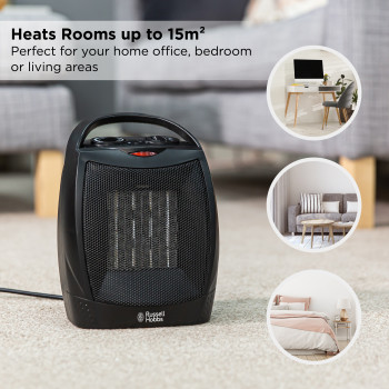 Russell Hobbs RHFH1006B 1.5kW Portable Ceramic Heater - Black image 4