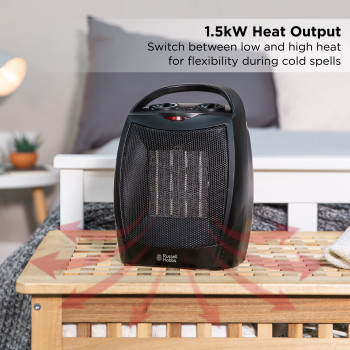 Russell Hobbs RHFH1006B 1.5kW Portable Ceramic Heater - Black image 8