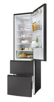 Haier HETR3619ENPB Series 3 Combi Freestanding Fridge Freezer image 1