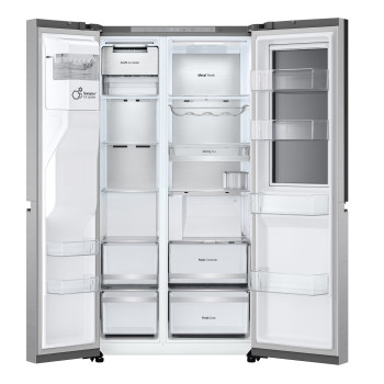 LG InstaView™ GSXE90BSDD American Style Smart Fridge Freezer image 1