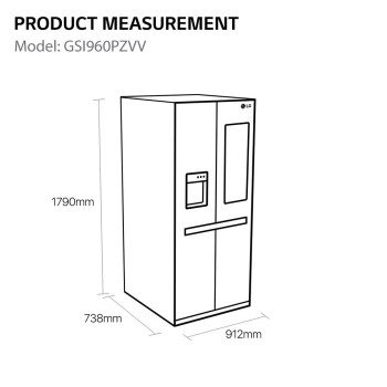 gs1960pzvv lg fridge freezer