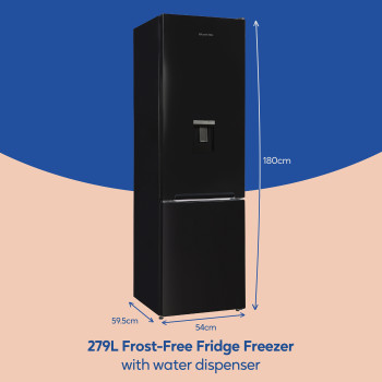 Russell Hobbs RH180FFFF551E1BWD Black Freestanding Fridge Freezer with Water Dispenser image 2