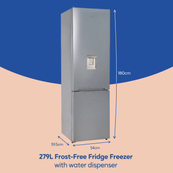 Russell Hobbs RH180FFFF551E1SWD Silver Freestanding Fridge Freezer with Water Dispenser image 4