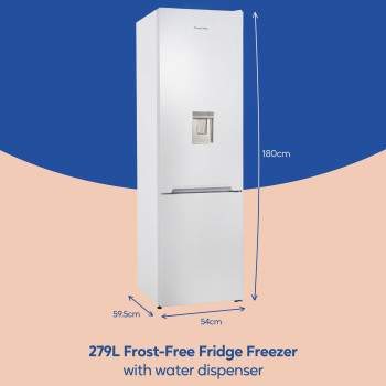 Russell Hobbs RH180FFFF551E1WWD White Freestanding Fridge Freezer with Water Dispenser image 2