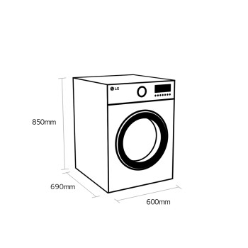 LG V7 FDV709W EcoHybrid™ 9kg Tumble Dryer image 6